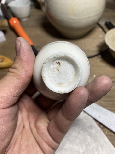 古玩陶瓷明末德化窯白釉杯拍賣,當前價格300元