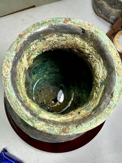 古玩銅器【絕美藍調】漢·孔雀藍光瓶拍賣,當前價格4500元