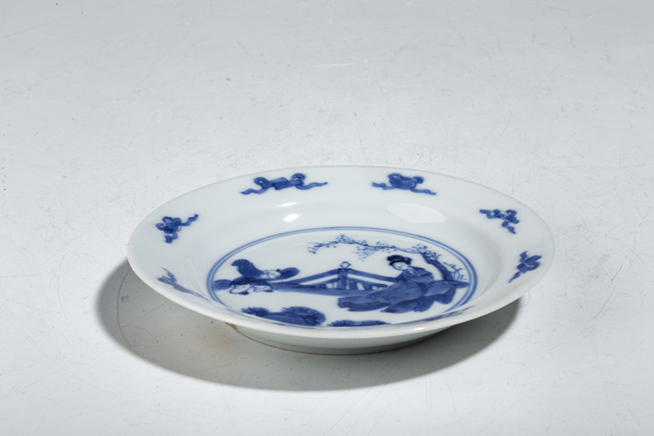 古玩陶瓷·青花三娘教子紋小碟拍賣，當前價格2680元