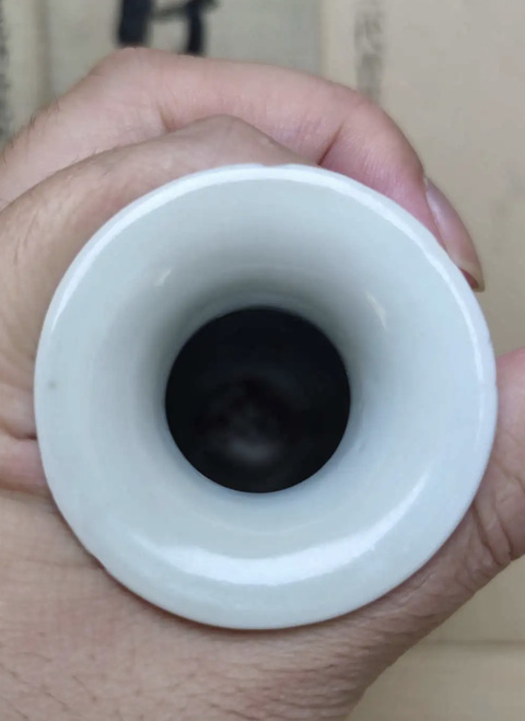 古玩陶瓷晚清青花留白冰梅紋撇口瓶拍賣,當前價格700元