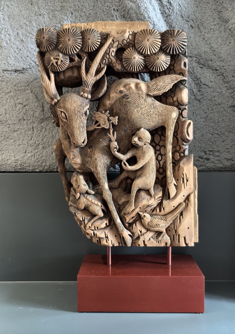古玩雜項(xiàng)清代喜祿封侯牛腿拍賣，當(dāng)前價(jià)格11888元