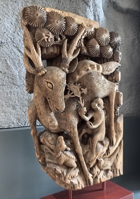 古玩雜項(xiàng)清代喜祿封侯牛腿拍賣，當(dāng)前價(jià)格11888元