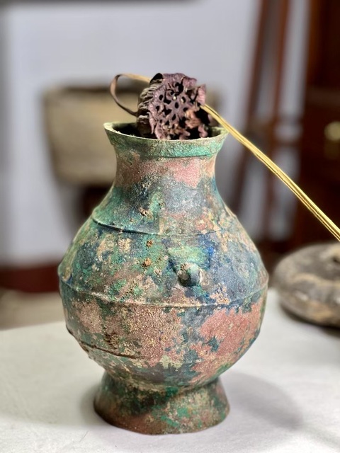 古玩銅器【絕美藍調】漢·孔雀藍光瓶拍賣,當前價格4500元