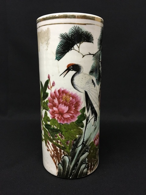 古玩陶瓷松鶴紋帽筒拍賣,當前價格1500元