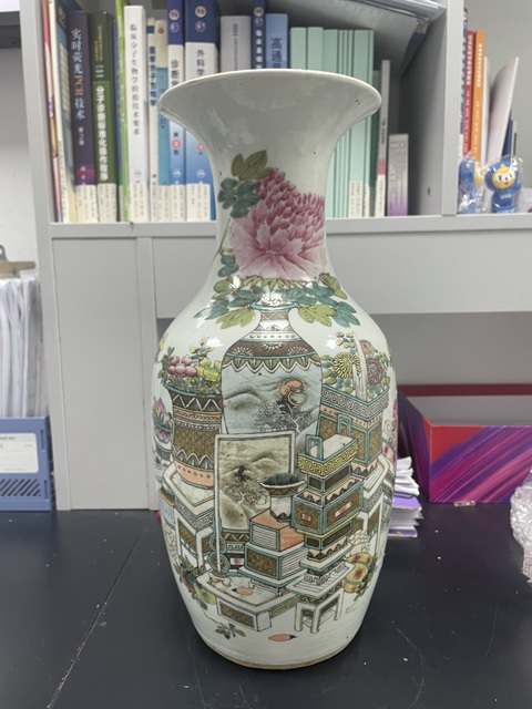 古玩陶瓷清晚期·名家粉彩博古圖詩文羅漢大瓶拍賣,當前價格6800元