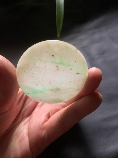 古玩玉器清代翡翠雕“素紋牌”拍賣,當前價格3600元