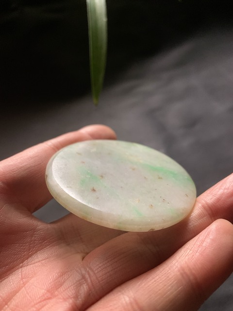 古玩玉器清代翡翠雕“素紋牌”拍賣,當前價格3600元