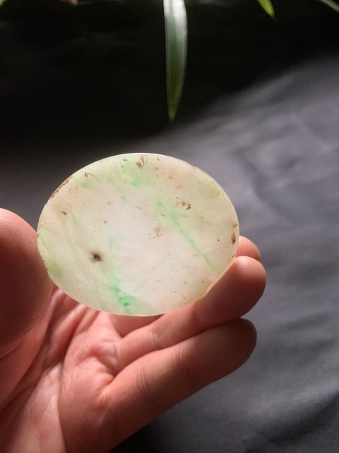 古玩玉器清代翡翠雕“素紋牌”拍賣,當前價格3600元