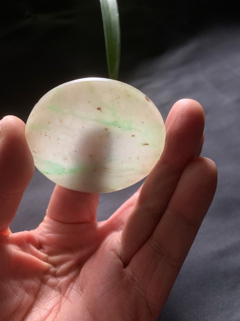 古玩玉器清代翡翠雕“素紋牌”拍賣,當前價格3600元