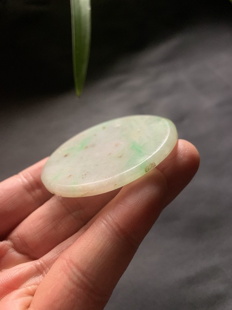 古玩玉器清代翡翠雕“素紋牌”拍賣,當前價格3600元