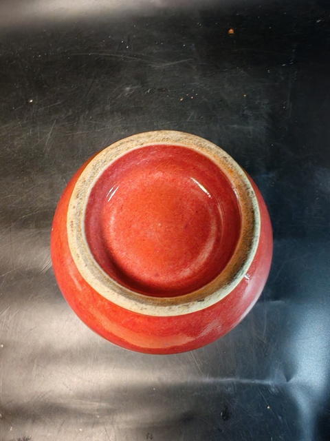 古玩陶瓷朗紅釉玉壺春瓶拍賣,當前價格3000元