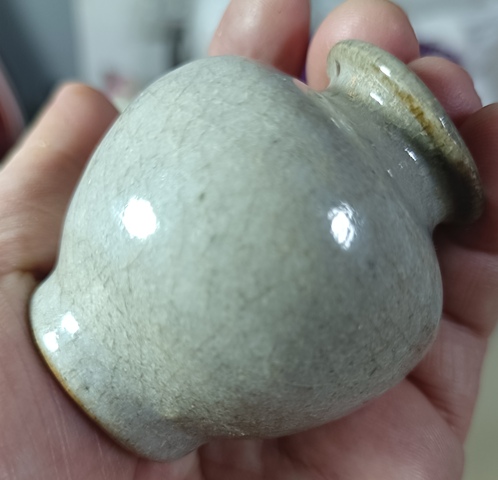 古玩陶瓷精美清代早期哥窯石榴尊拍賣，當前價格480元