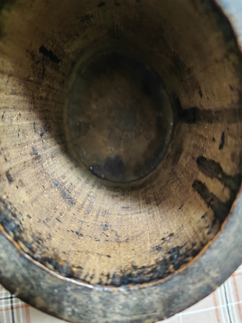 古玩雜項刻竹子和詩文的竹雕筆筒真品鑒賞圖