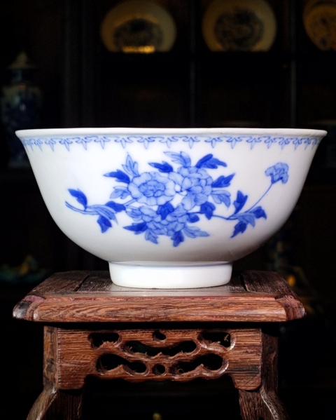 古玩陶瓷【2025新精品】江西瓷業公司青花折枝花卉紋碗拍賣，當前價格15000元