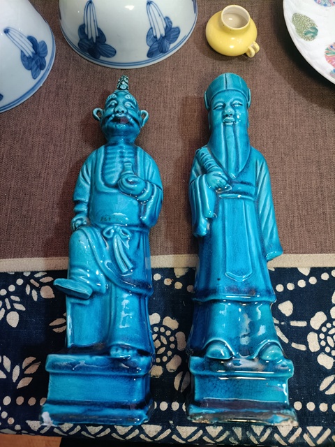 古玩陶瓷民國孔雀藍釉人物造像拍賣,當前價格3888元