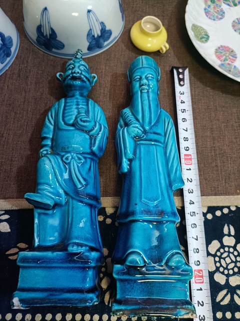 古玩陶瓷民國孔雀藍釉人物造像拍賣,當前價格3888元