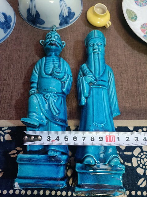古玩陶瓷民國孔雀藍釉人物造像拍賣,當前價格3888元