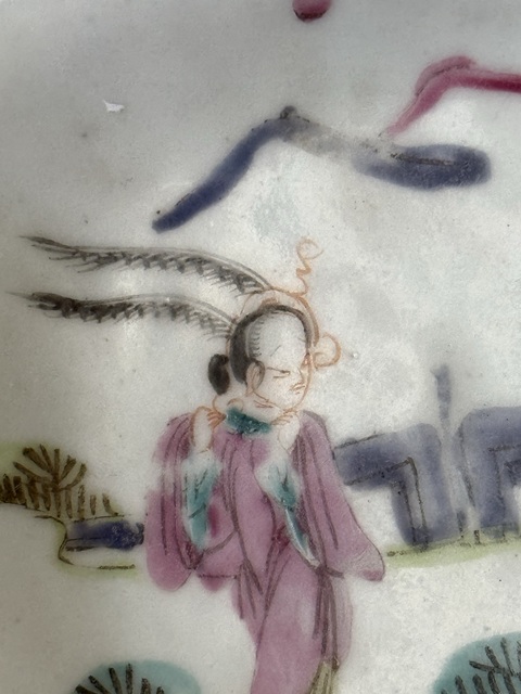 古玩陶瓷清·同治人物故事細路粉彩盤拍賣,當前價格788元