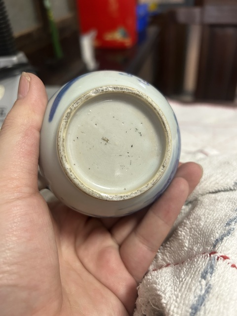 古玩陶瓷清早期鷸蚌相爭漁翁得利青花奶壺拍賣,當前價格299元