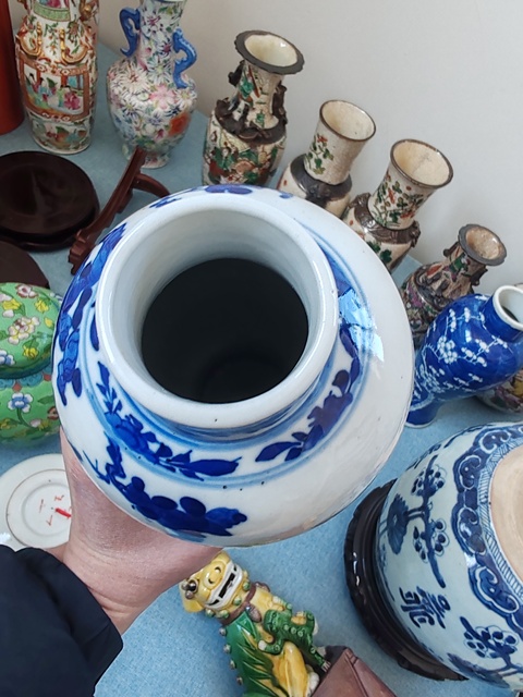 古玩陶瓷清晚·青花花鳥紋雞腿瓶真品鑒賞圖