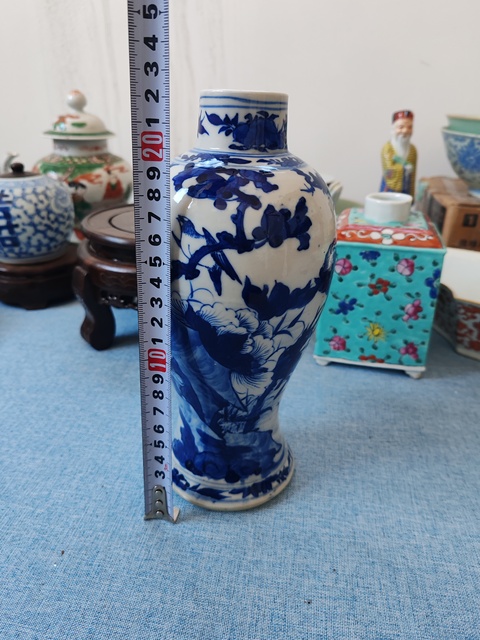 古玩陶瓷清晚·青花花鳥紋雞腿瓶真品鑒賞圖