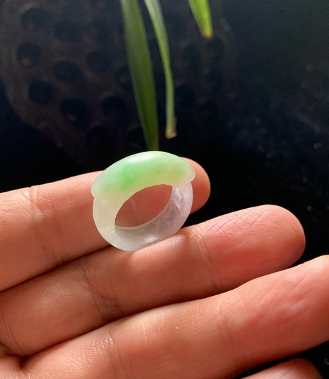 古玩玉器清代天然翡翠戒指拍賣，當前價格4500元