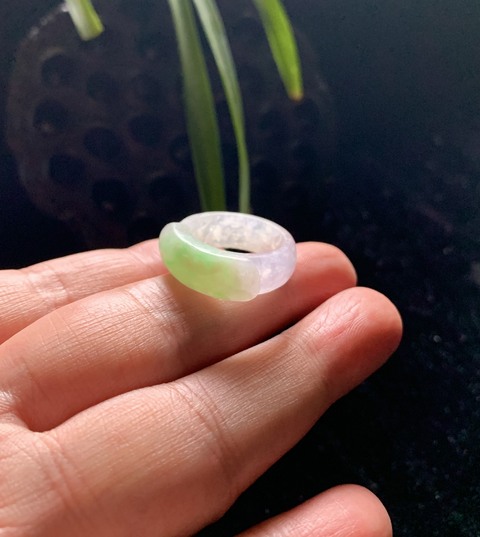 古玩玉器清代天然翡翠戒指拍賣，當前價格4500元