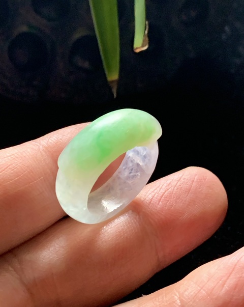古玩玉器清代天然翡翠戒指拍賣，當前價格4500元