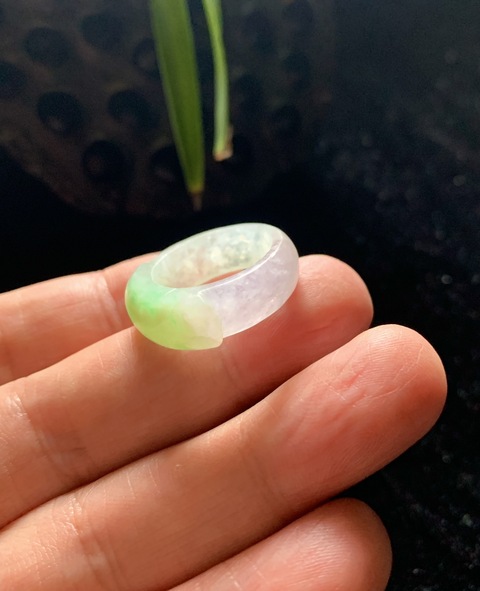 古玩玉器清代天然翡翠戒指拍賣，當前價格4500元