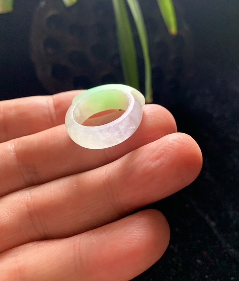 古玩玉器清代天然翡翠戒指拍賣，當前價格4500元