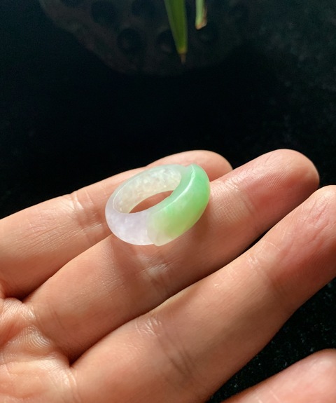 古玩玉器清代天然翡翠戒指拍賣，當前價格4500元