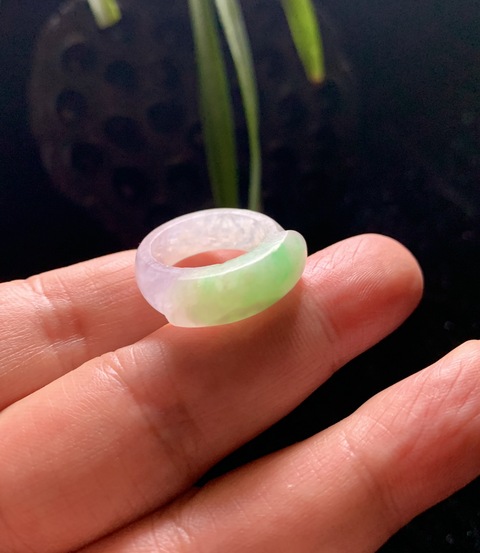 古玩玉器清代天然翡翠戒指拍賣，當前價格4500元