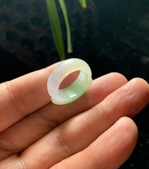 古玩玉器清代天然翡翠戒指拍賣，當前價格4500元