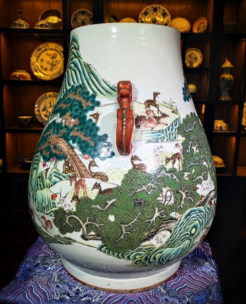 古玩陶瓷【國慶放漏標價即放漏價】清光緒粉彩百鹿尊這件在拍行幫人放漏拍賣，當前價格198000元
