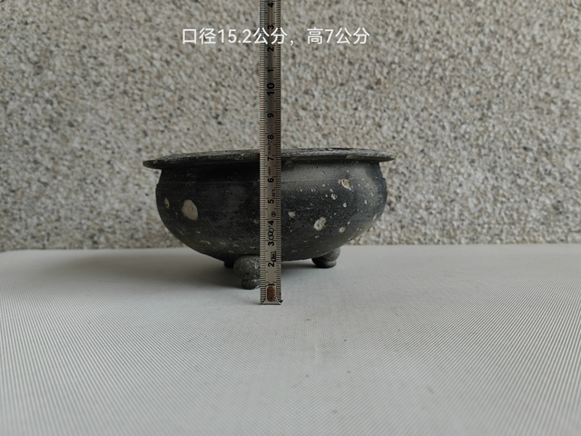 古玩陶瓷灰陶三足爐拍賣,當前價格666元