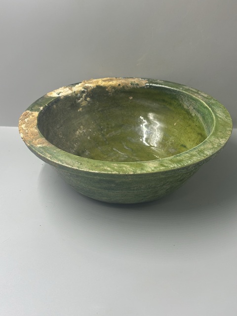 古玩陶瓷漢代·綠釉洗(文房器)拍賣,當前價格3500元