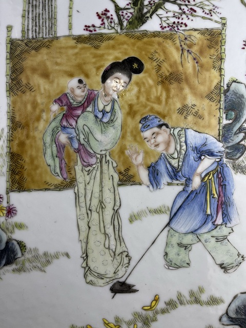 古玩陶瓷粉彩人物故事紋瓷板拍賣,當(dāng)前價(jià)格10888元