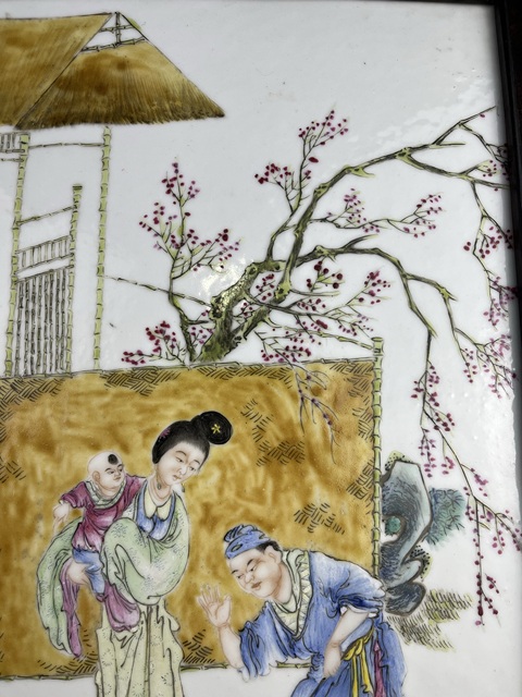 古玩陶瓷粉彩人物故事紋瓷板拍賣,當(dāng)前價(jià)格10888元