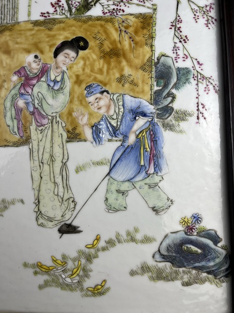 古玩陶瓷粉彩人物故事紋瓷板拍賣,當(dāng)前價(jià)格10888元