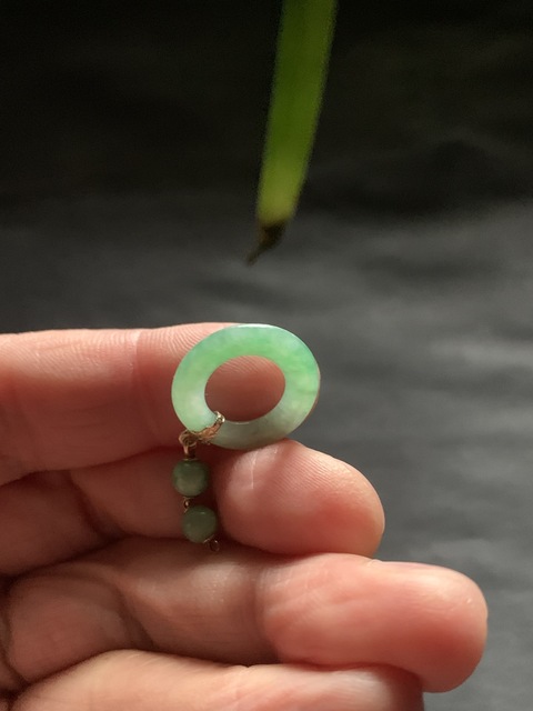 古玩玉器清代天然翡翠雕“素紋環”拍賣，當前價格11000元