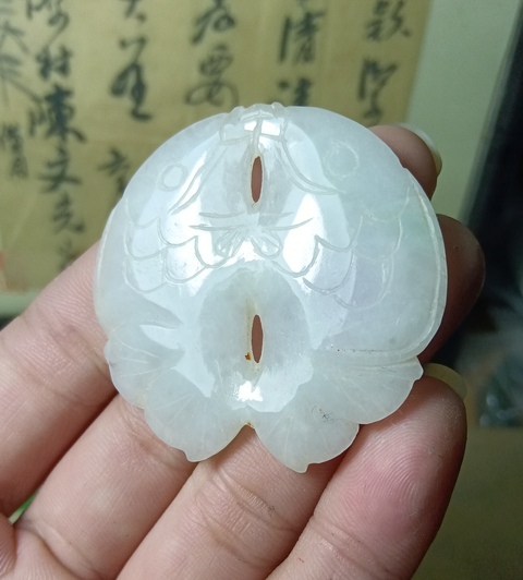 古玩玉器民國.翡翠雕雙魚佩拍賣,當前價格3800元