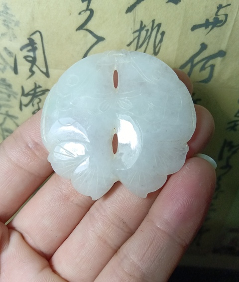 古玩玉器民國.翡翠雕雙魚佩拍賣,當前價格3800元