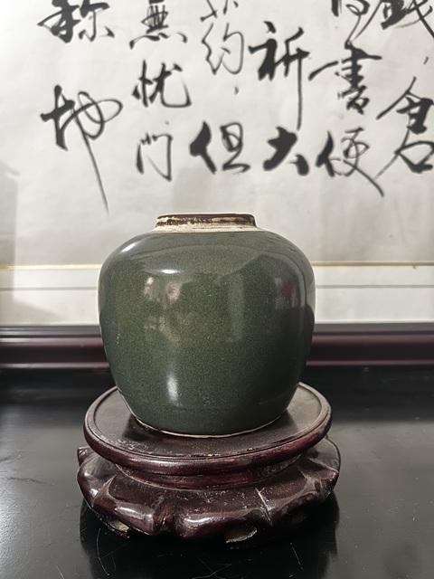 古玩陶瓷清晚期茶葉沫釉小罐（蟹甲青）拍賣，當前價格1600元