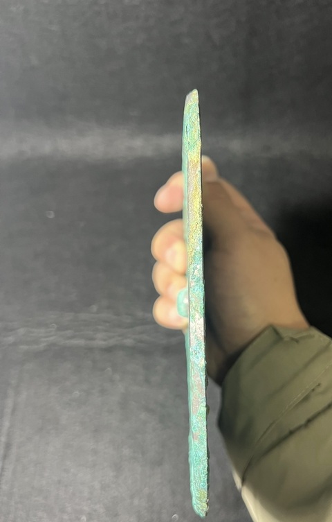古玩銅器唐·菱形網格紋方鏡拍賣,當前價格10000元