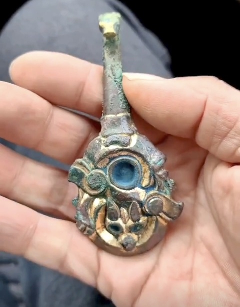 古玩銅器漢·鎏金狐面鉤拍賣(mài),當(dāng)前價(jià)格4500元