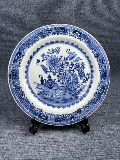 古玩陶瓷青花洞石牡丹花卉紋盤拍賣，當(dāng)前價格1680元