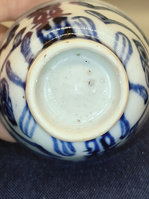 古玩陶瓷清中期道光,青花喜字杯拍賣,當前價格130元