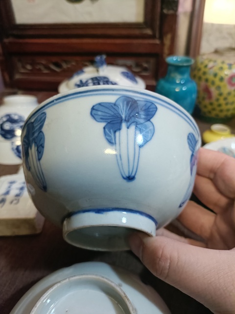 古玩陶瓷光緒青花百財紋茶碗拍賣，當前價格2888元