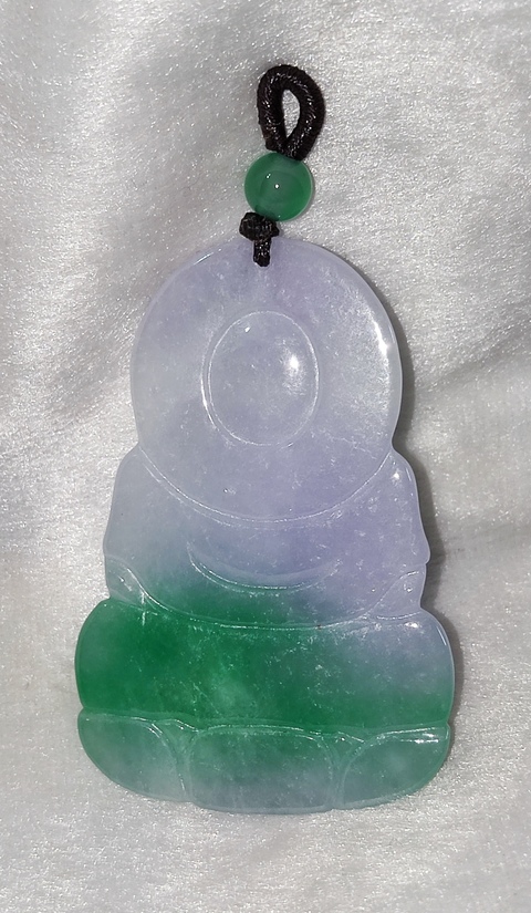 古玩玉器天然A貨翡翠陽綠帶紫羅蘭觀音吊墜拍賣,當前價格0元