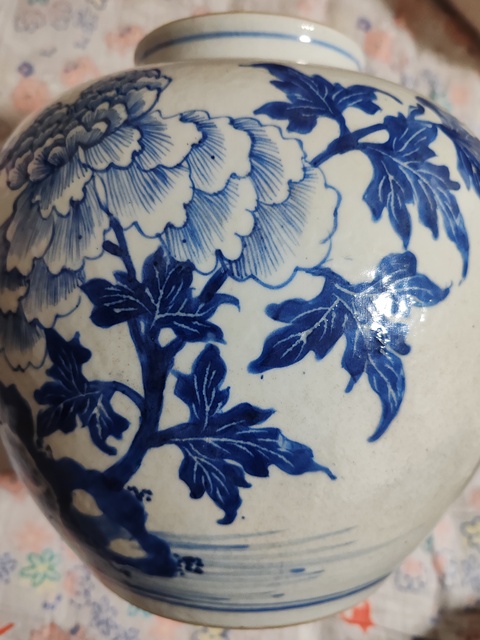 古玩陶瓷青花花卉紋太白罐拍賣，當前價格15000元